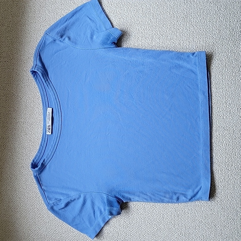 ZARA Light Blue Women's Crop Top